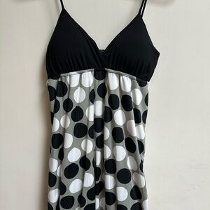 Black and White Polka Dot Women's fun long tank